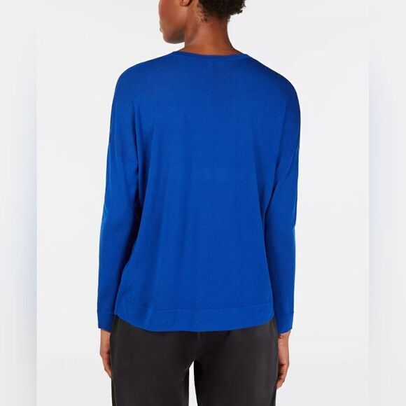 Eileen Fisher Quiet Luxury Preppy Coastal Classic Capsule Sailor Chic Sweater LG - Picture 8 of 13